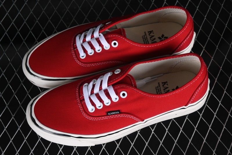 Kamiya x Vulcanize Sneaker 23AW High-End Line Mihara Yasuhiro Dissolution Red Shawn Yue Same Style Painted Letters Low-Top Canvas Shoes