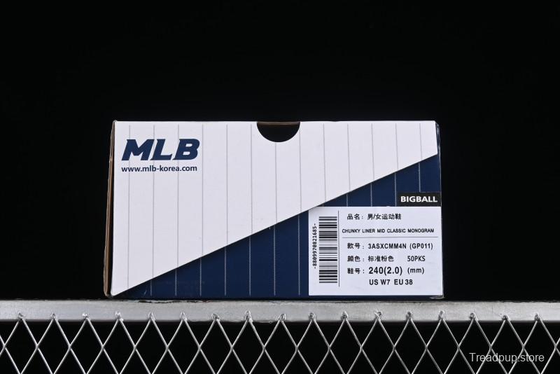 MLB NY Chunky Liner New York Yankees Velcro Print Logo Lightweight Platform Casual Sneakers - 3ASXCMM4N50PKS