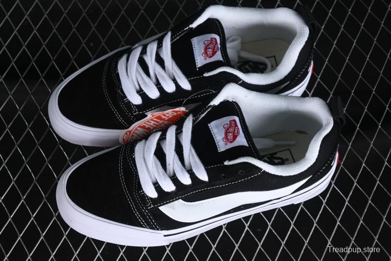 Vans Classics Knu Skool Coca-Cola Collaboration Black White Embroidery Chunky Tongue Sneakers - VN0009QC6BTI
