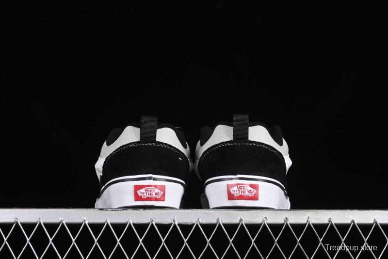 Vans Classics Knu Skool Patchwork Letter Lace-Up Chunky Tongue Platform Sneakers - VN0009QCBLK