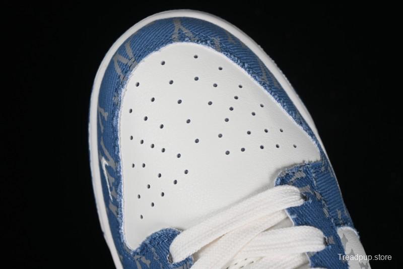 Nike SB Dunk Low MLB Collaboration - Blue Denim Anniversary Custom Low-Top Casual Sneakers - DQ1098-348