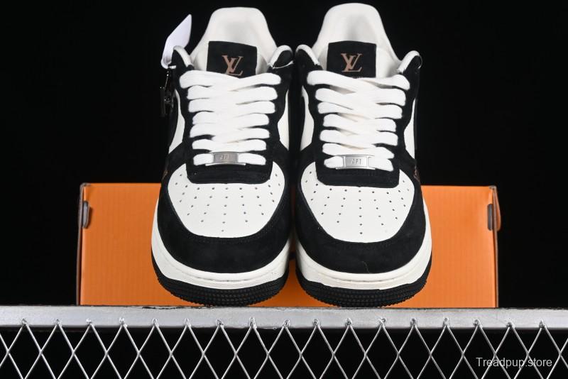 Nike Air Force 1 '07 Low LV Collaboration - Beige Black Pigskin Casual Sneakers - HD1968-010