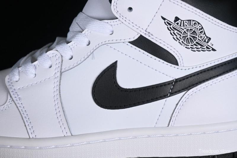 Nike Air Jordan 1 Mid AJ1 White Black Mid-Top Casual Sneakers - DQ8426-132
