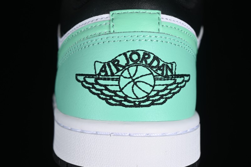 Nike Air Jordan 1 Low Retro Basketball Shoes in Mint Green and Black - 553558-131