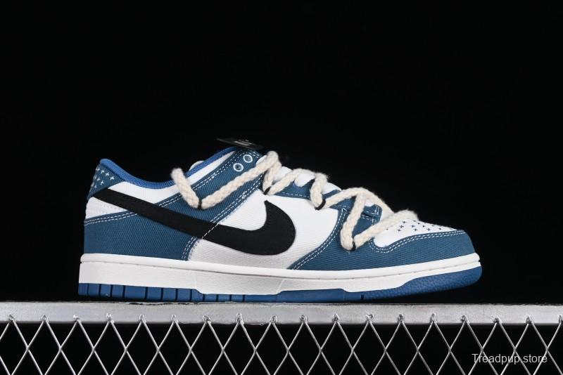 Nike Dunk Low Retro High Street Style Sashiko Stitch Hemp Rope Deconstructed SB Lace-Up Low-Top Casual Sneakers - DV0834-101