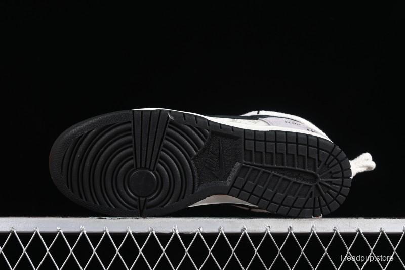 Nike SB Dunk Low LV Collaboration - Grey Pigskin Print Anniversary High-End Custom Low-Top Casual Sneakers - SJ2068-232