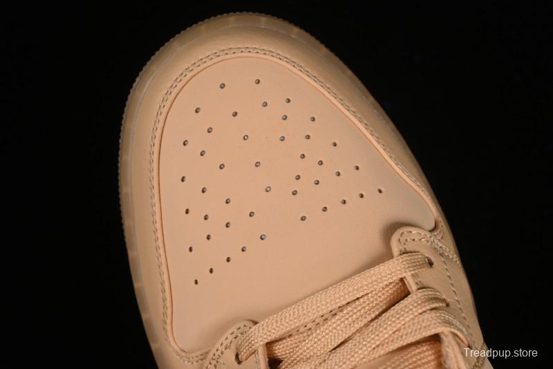 Nike Air Jordan 1 Low AJ1 Lifestyle Basketball Shoes in Warm Yellow with Gum Sole - FZ3972-294