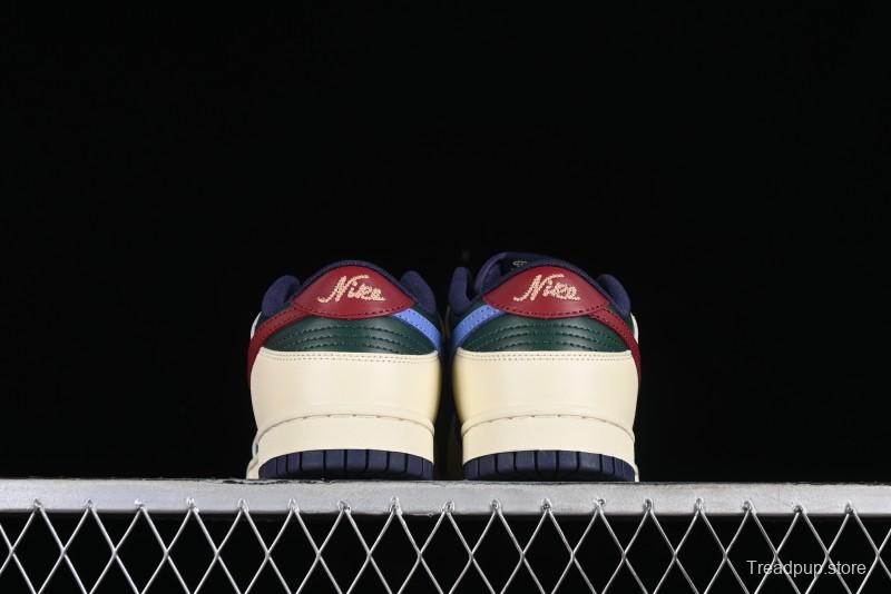 Nike SB Dunk Low Retro Skateboarding Shoes with Gorge Green and Red Swoosh Design - FV8106-361