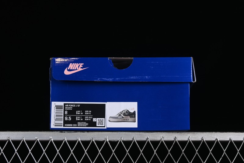 Nike Air Force 1 '07 Low Custom Strap Casual Sneakers with Kaws Collaboration - KS6869-333