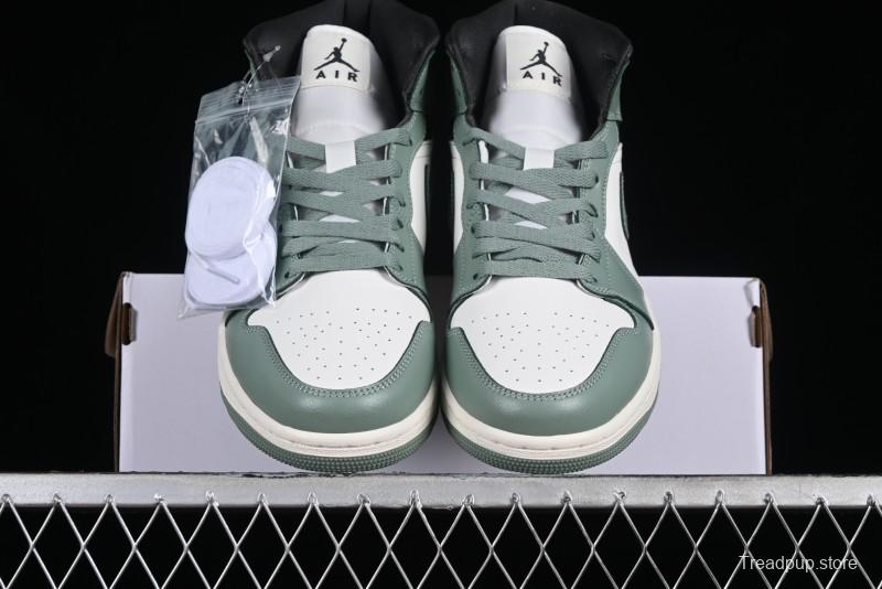 Nike Air Jordan 1 Mid AJ1 Basketball Shoes in Fresh Warm Green - BQ6472-130