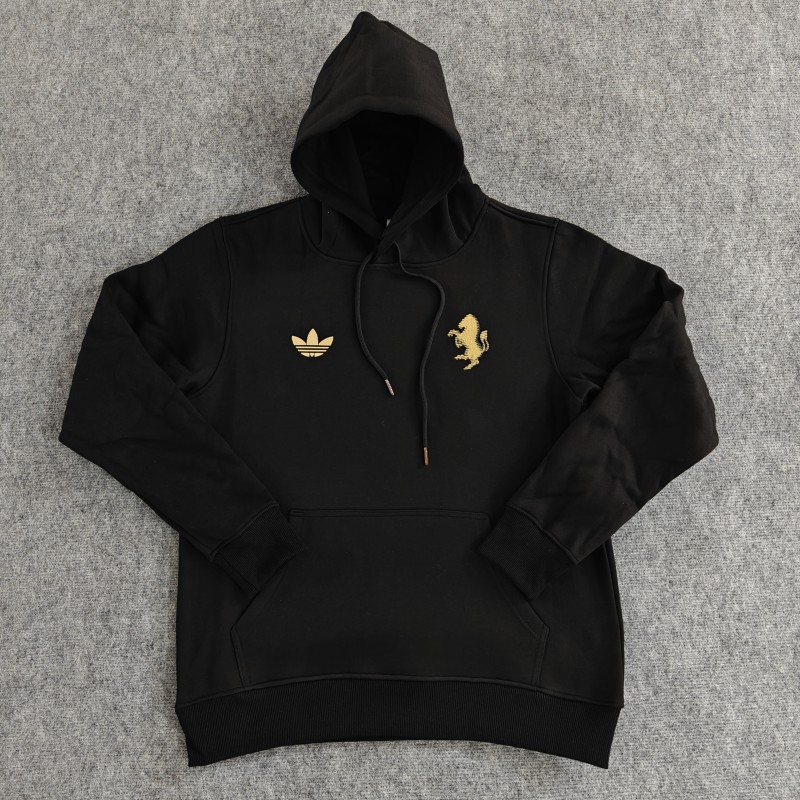 2024 Juventus Black/Navy/Grey/Beige/White Hoodie With Golden Badge