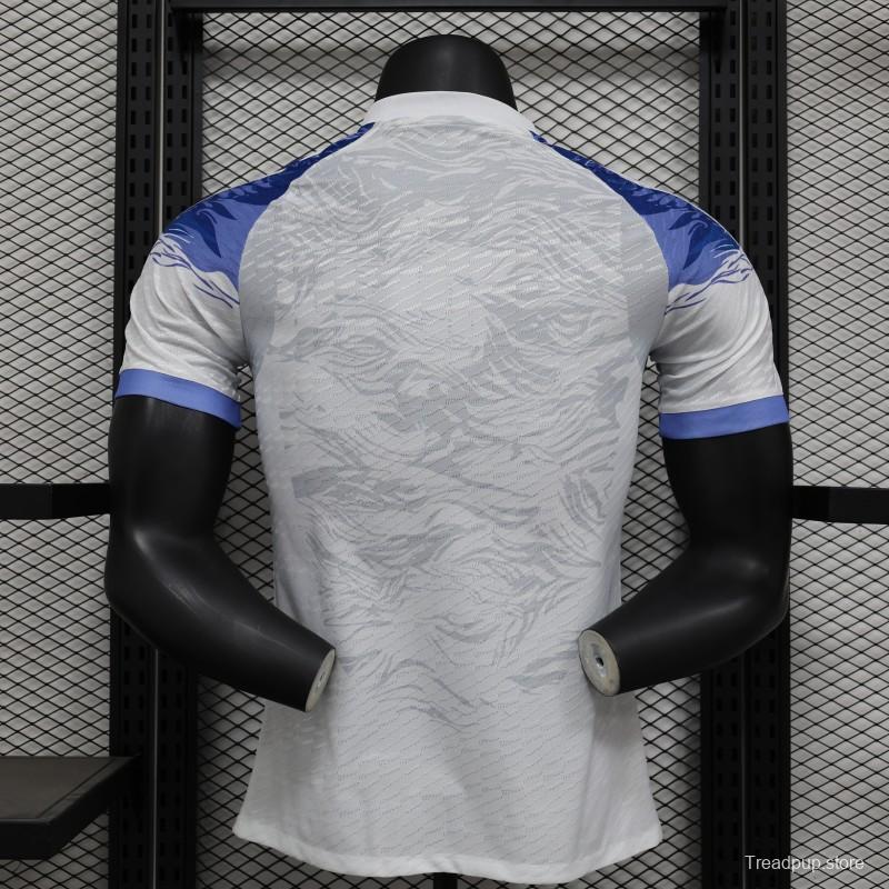 Player Version 2024 Japan White With Blue Dragon Jersey