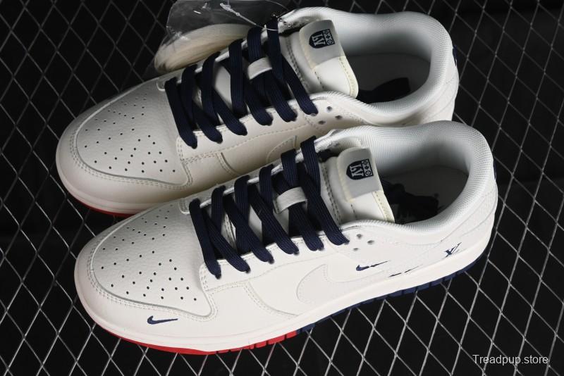 Nike SB Dunk Low LV Collaboration - Beige Red Blue Dual Color Anniversary High-End Custom Low-Top Casual Sneakers - XX2025-333