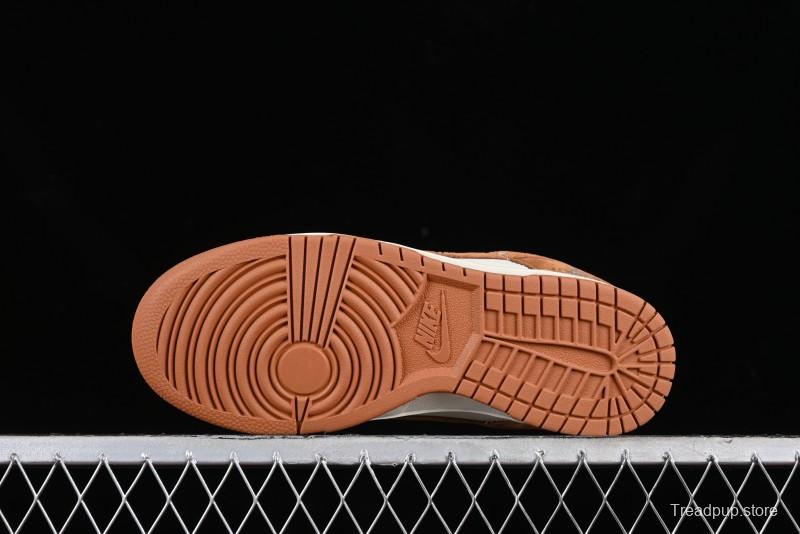 Nike SB Dunk Low LV Collaboration - Beige Brown Swoosh Anniversary High-End Custom Low-Top Casual Skate Shoes - XD6188-030