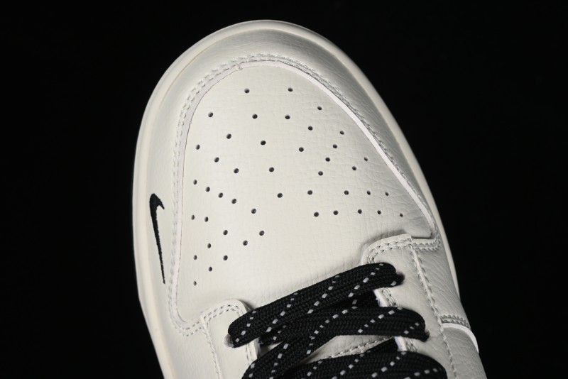 Nike SB Dunk Low BAPE Collaboration - Off-White Black Swoosh Anniversary Custom Low-Top Casual Skate Shoes - XD6188-037