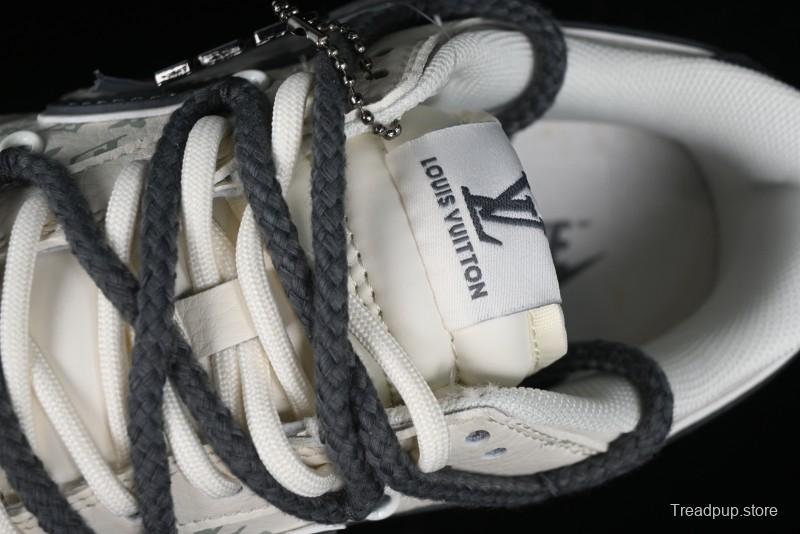 Nike SB Dunk Low LV Collaboration - Straps Lamborghini Off White Dark Grey Swoosh Anniversary High-End Custom Low-Top Casual Sneakers - SJ2068-262