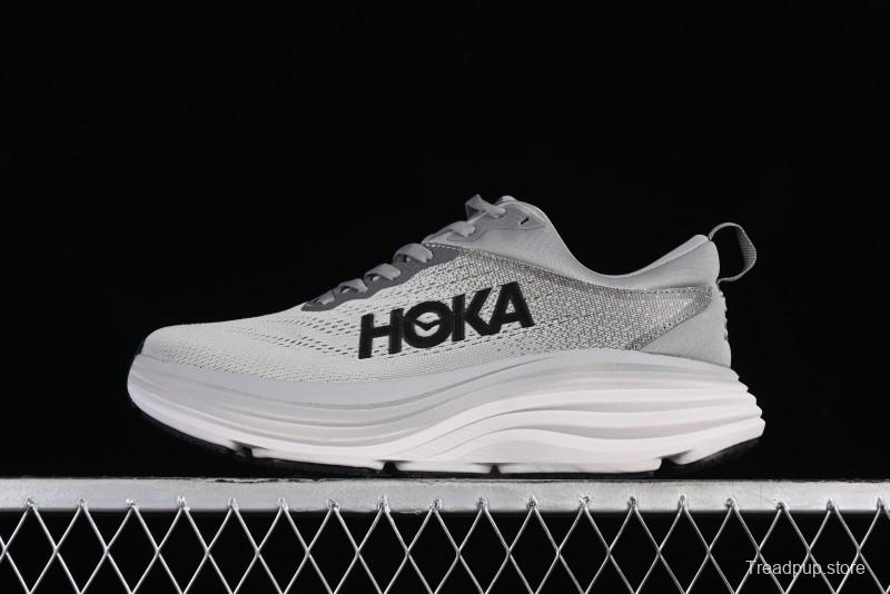 HOKA ONE ONE Bondi 8 Performance Cushioned Running Shoes with Engineered Mesh Upper - 1123202 SHMS