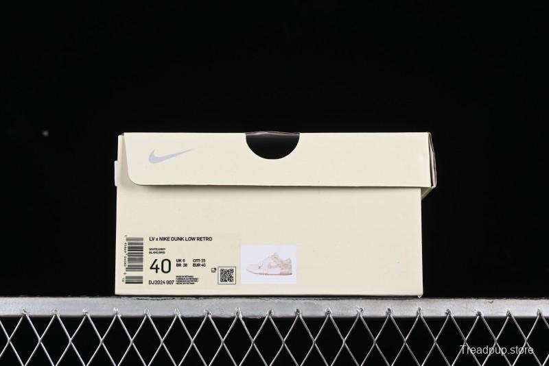 Nike SB Dunk Low LV Collaboration - Yellow Denim Beige with Yellow Swoosh Anniversary High-End Custom Low-Top Casual Skate Shoes - DJ2024-007