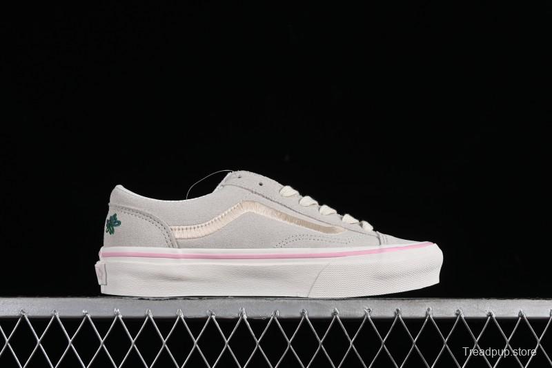 Vans Style 36 Low-Top Skate Shoes with Embroidered Details in Cream - VN000CRPGRN