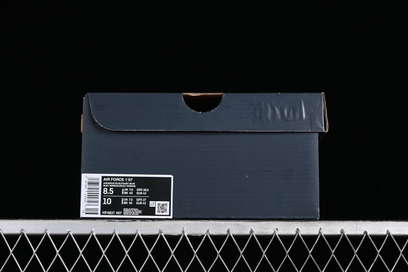Nike Air Force 1 '07 Low White Blue Color Blocking Casual Sneakers - HF4837-407