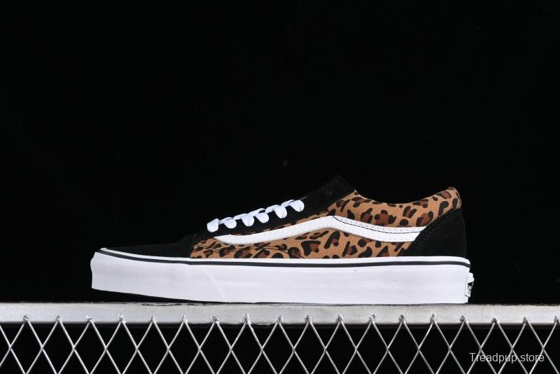 Vans Old Skool Classic Retro Low-Top Canvas Sneakers with Leopard Print and Slip-Resistant Sole - VN000CR5CJK