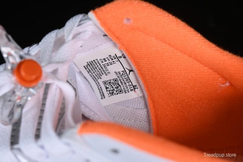 Nike Air Jordan 5 Retro Low AJ5 Sneakers in Football Grey with Vivid Orange and Pine Green Accents - FQ1293-018