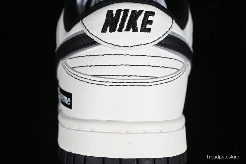 Nike Supreme x SB Dunk Low Casual Skate Shoes in Black and Beige - RM2308-237