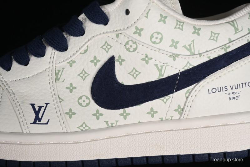 Nike Air Jordan 1 Low LV Collaboration Retro Casual Sneakers in Beige Orange - WG8850-001