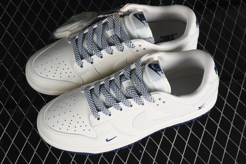 Nike SB Dunk Low LV Collaboration - Double Swoosh Blue Sole Anniversary High-End Custom Low-Top Casual Skate Shoes - XX2025-320