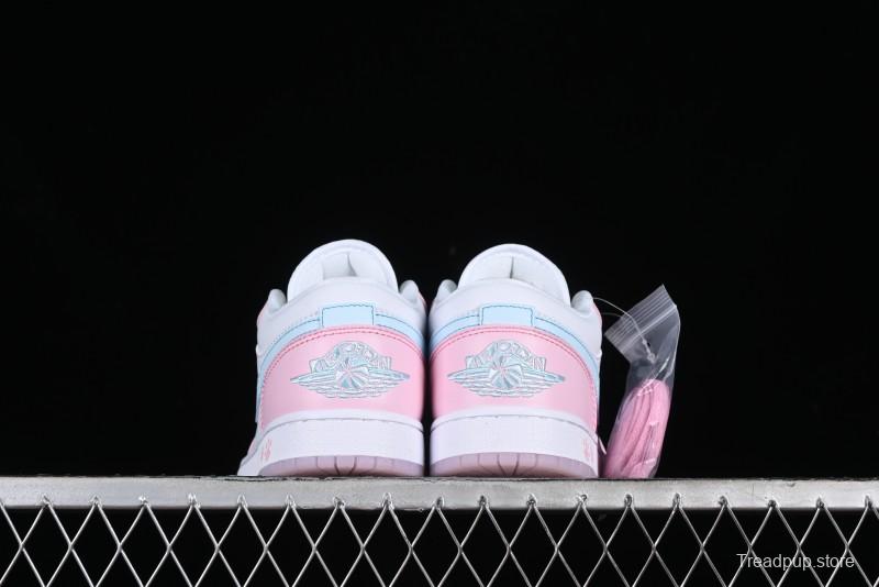 Nike Air Jordan 1 Low "White/Pink Foam/Glacier Blue" Casual Sneakers - HM3706-141