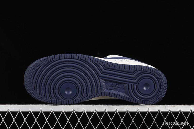 Nike Air Force 1 '07 Low Stussy Collaboration - Blue Red Print Low-Top Casual Sneakers - XZ3318-566