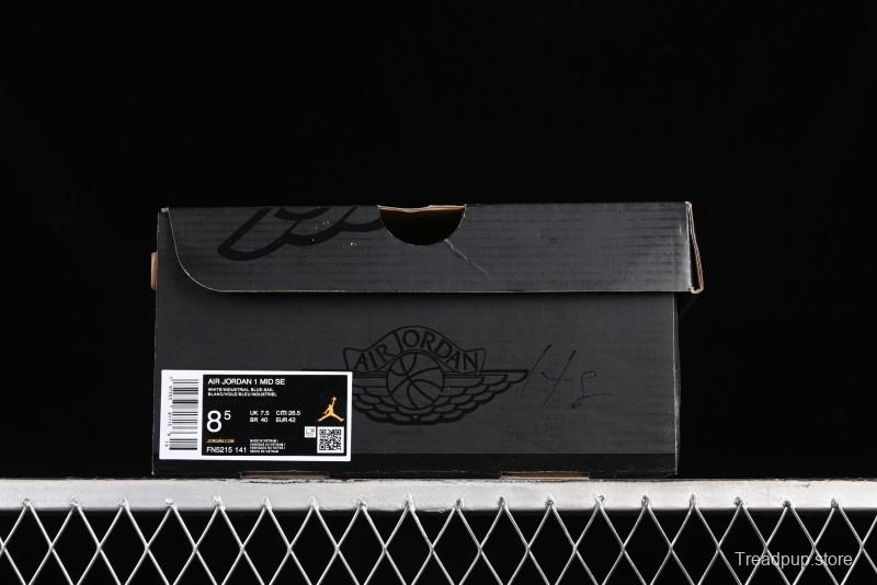 Nike Air Jordan 1 Mid Basketball Shoes Industrial Blue - FN5215-141