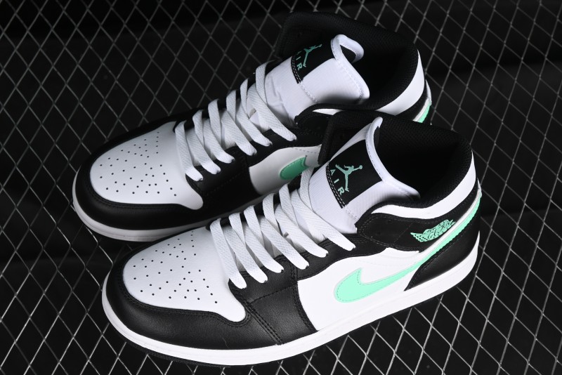 Nike Air Jordan 1 Mid AJ1 White Black Green Culture Casual Sneakers - DQ8426-103