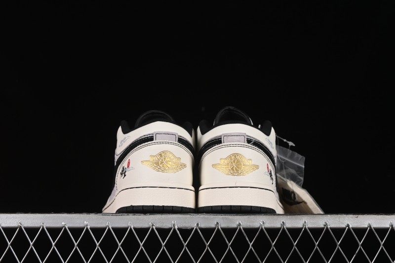 Nike Air Jordan 1 Low Retro Basketball Shoes Custom Black Myth Wukong Design - SJ9950-042