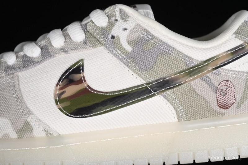 Nike SB Dunk Low Bape Collaboration - Crystal Camouflage Anniversary Custom Low-Top Casual Skate Shoes - JH8040-941