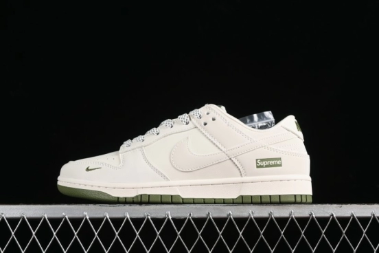 Nike SB Dunk Low Supreme Collaboration - Classic Beige Green Anniversary High-End Custom Low-Top Casual Skate Shoes - XX8888-002