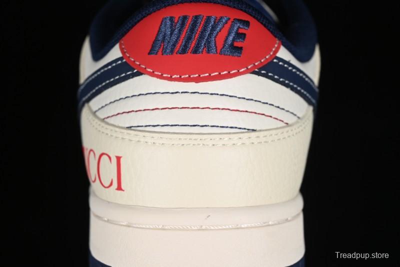 Nike SB Dunk Low Gucci Collaboration - Beige Blue Patchwork Anniversary High-End Custom Low-Top Casual Sneakers - XY1688-003