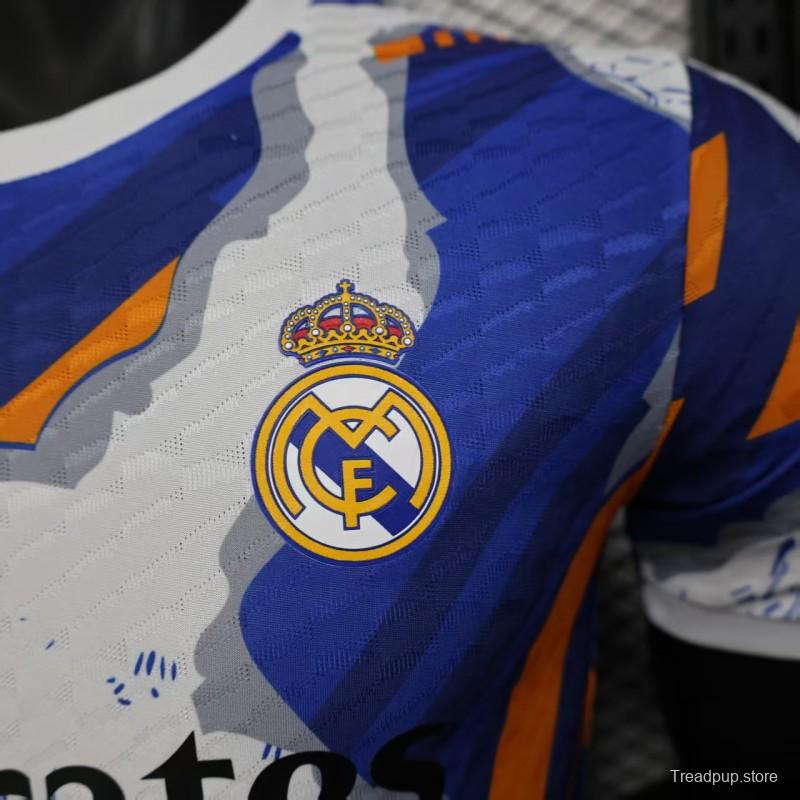 Player Version 25/26 Real Madrid Limited Edition Blue Orange Abstract Pattern Jersey