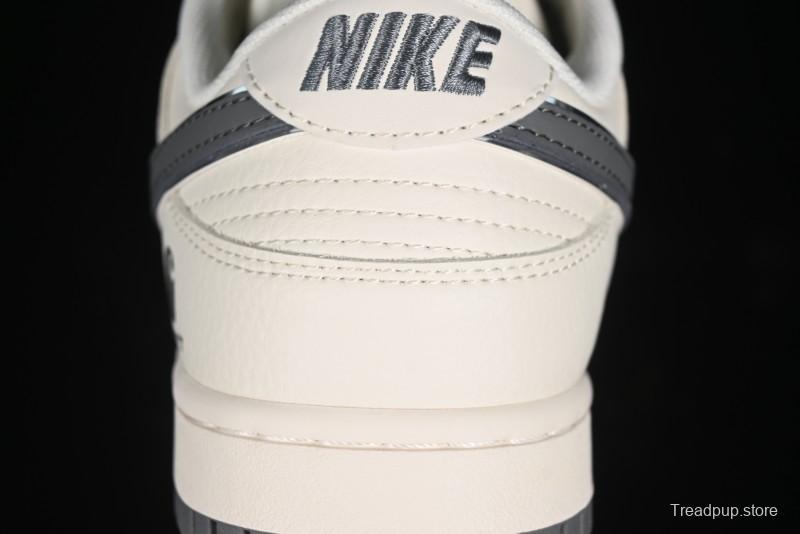 Nike SB Dunk Low Carhartt Collaboration - Off White Grey Swoosh Anniversary Custom Low-Top Casual Skate Shoes - SJ1089-006