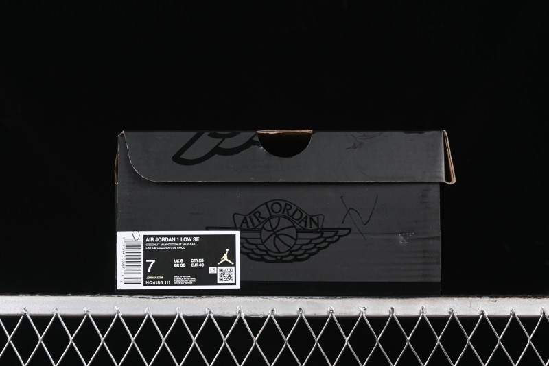 Nike Air Jordan 1 Low OG AJ1 Retro Basketball Shoes in White and Brown - HQ4186-111