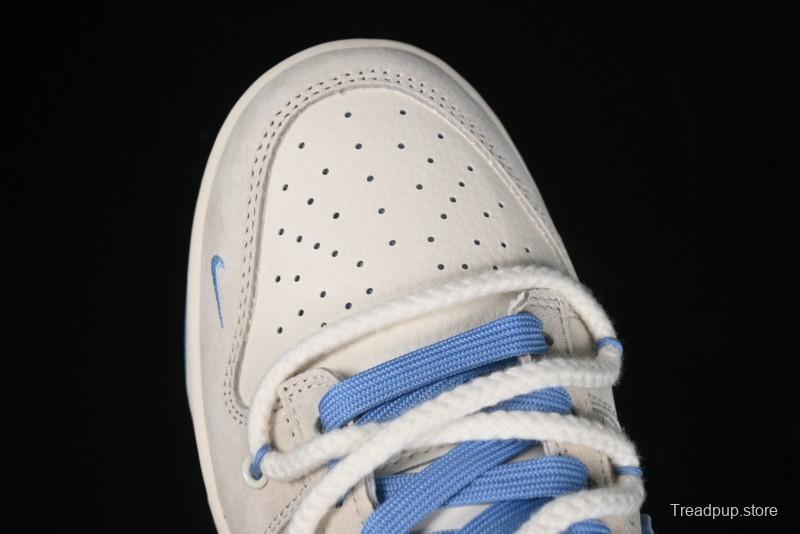 Nike SB Dunk Low Stussy Anniversary Edition Customized Low-Top Casual Skate Shoes with Blue Swoosh - SJ2068-279