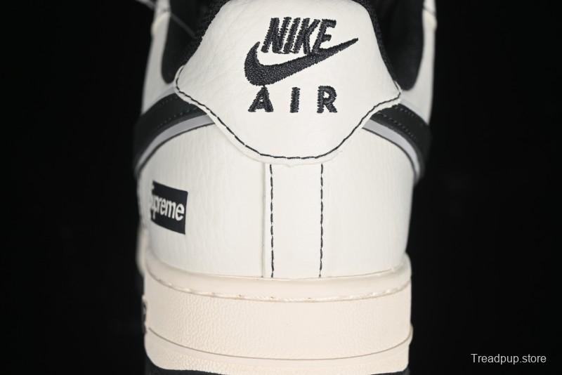 Nike Air Force 1 '07 Low Supreme Collaboration - Beige Grey Pigskin Low-Top Casual Sneakers - XZ6188-018