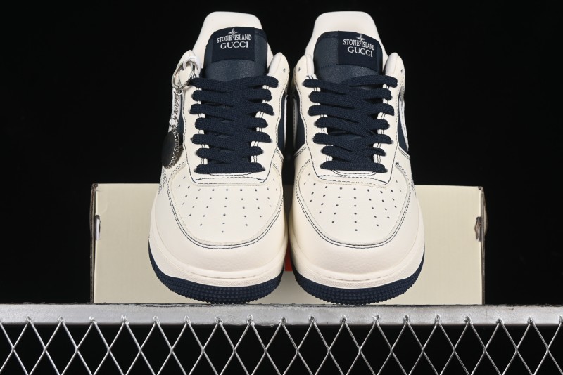 Nike Air Force 1 '07 Low Gucci Stone Island Collaboration - Off White Graphite Low-Top Casual Sneakers - KK1988-013