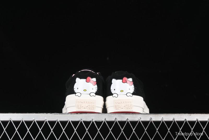 Converse One Star Hello Kitty Collaboration Low-Top Casual Sneakers with Embroidered Bow - 362940C