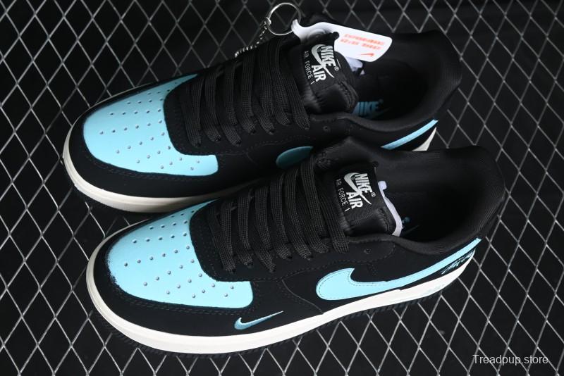 Nike Air Force 1 '07 Low Stussy Collaboration - Black Tiffany Low-Top Casual Sneakers - KK1988-030