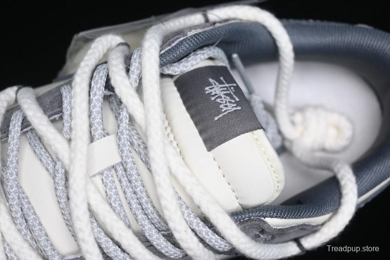 Nike SB Dunk Low Stussy Collaboration - Lace-Up Beige Grey Hook Anniversary High-End Custom Low-Top Casual Skate Shoes - YX5066-206