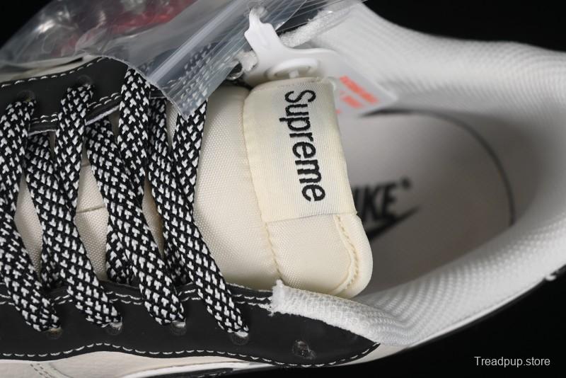 Nike Air Force 1 '07 Low Stone Island x Supreme Collaboration - Off-White Black Heel Casual Sneakers - BB1616-307