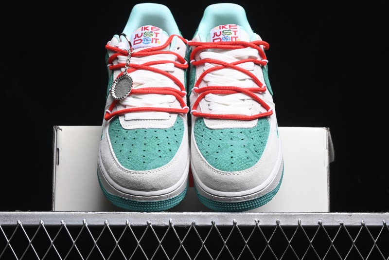 Nike Air Force 1 '07 Low Gucci Stone Island Collaboration - Grey Green Pigskin Lace-Up Casual Sneakers - DF0188-010