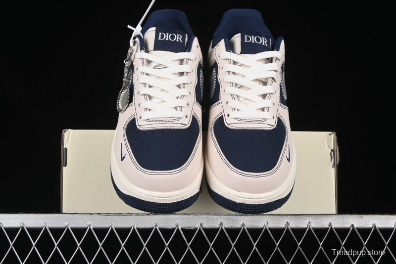 Nike Air Force 1 '07 Low Dior Collaboration - Light Blue Knit Swoosh Low-Top Casual Sneakers - KK1988-012