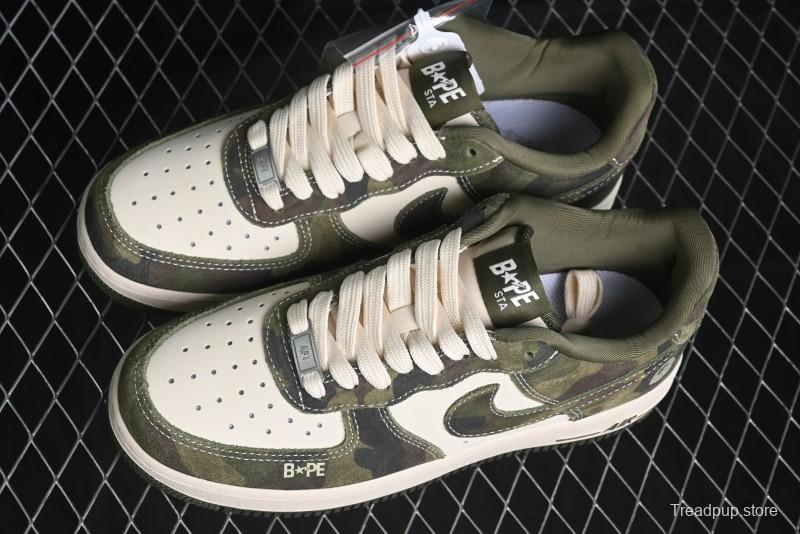 Nike Air Force 1 '07 Low Bape Collaboration - Jungle Camouflage Low-Top Casual Sneakers - CH6336-509